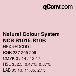 Farbcode: Natural Colour System<br>NCS S1015-R10B - Hellrosa | qconv.com