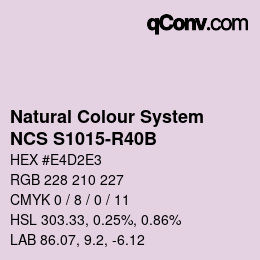 Farbcode: Natural Colour System<br>NCS S1015-R40B - Blasslila | qconv.com