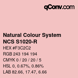 Color code: Natural Colour System<br>NCS S1020-R - Rosa | qconv.com