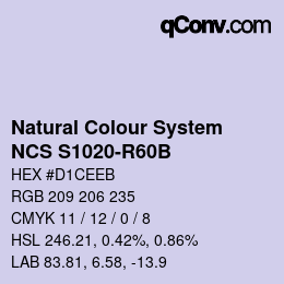 Farbcode: Natural Colour System<br>NCS S1020-R60B - Blaurosa | qconv.com