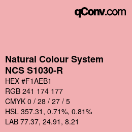 颜色代码: Natural Colour System<br>NCS S1030-R - Rosarot | qconv.com