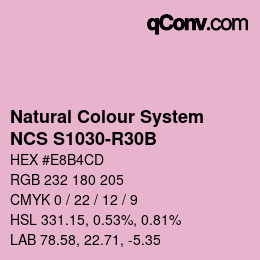 カラーコード: Natural Colour System<br>NCS S1030-R30B - Rosa | qconv.com