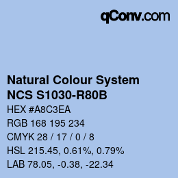 Farbcode: Natural Colour System<br>NCS S1030-R80B - Hellblau | qconv.com