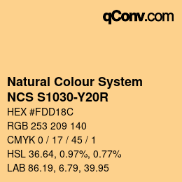 颜色代码: Natural Colour System<br>NCS S1030-Y20R - Oxydorange | qconv.com