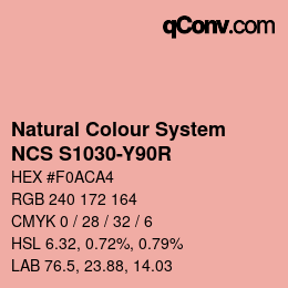 Color code: Natural Colour System<br>NCS S1030-Y90R - Orangerosa | qconv.com