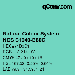 カラーコード: Natural Colour System<br>NCS S1040-B80G - Hellgrün | qconv.com