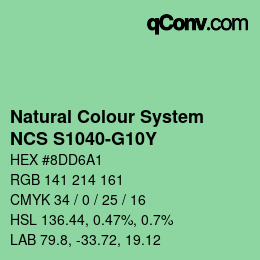 Farbcode: Natural Colour System<br>NCS S1040-G10Y - Hellgrün | qconv.com