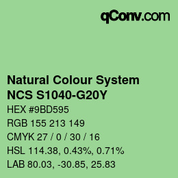 Color code: Natural Colour System<br>NCS S1040-G20Y - Hellgrün | qconv.com