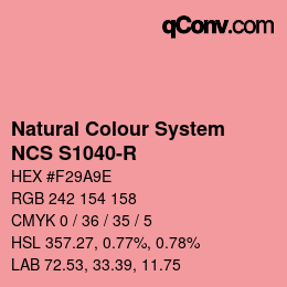 Color code: Natural Colour System<br>NCS S1040-R - Hellrosa | qconv.com