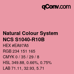 Color code: Natural Colour System<br>NCS S1040-R10B - Rosa | qconv.com