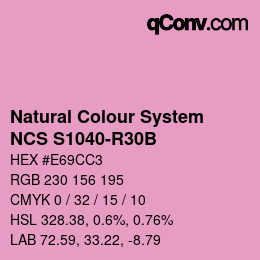 Color code: Natural Colour System<br>NCS S1040-R30B - Hellrosa | qconv.com