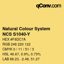 カラーコード: Natural Colour System<br>NCS S1040-Y - Gelb | qconv.com