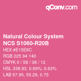 カラーコード: Natural Colour System<br>NCS S1060-R20B - Violett | qconv.com