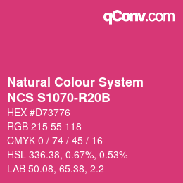 カラーコード: Natural Colour System<br>NCS S1070-R20B - Violett | qconv.com