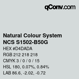 Farbcode: Natural Colour System<br>NCS S1502-B50G - Hellgrau | qconv.com