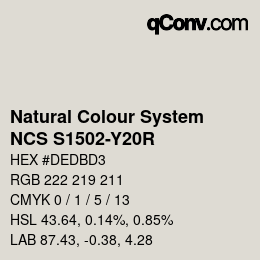 Color code: Natural Colour System<br>NCS S1502-Y20R - New since 2022 | qconv.com