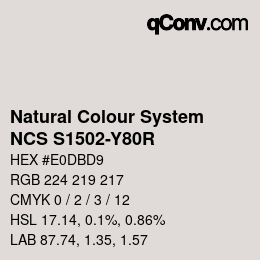 Farbcode: Natural Colour System<br>NCS S1502-Y80R - Neu seit 2022 | qconv.com