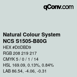 颜色代码: Natural Colour System<br>NCS S1505-B80G - 自 2022 | qconv.com