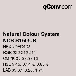 カラーコード: Natural Colour System<br>NCS S1505-R - 年以降の新製品 2022 | qconv.com