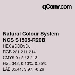 カラーコード: Natural Colour System<br>NCS S1505-R20B - 年以降の新製品 2022 | qconv.com