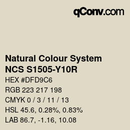 カラーコード: Natural Colour System<br>NCS S1505-Y10R - Hellgraubeige | qconv.com