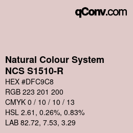 Color code: Natural Colour System<br>NCS S1510-R - Hellgraurosa | qconv.com