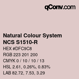 カラーコード: Natural Colour System<br>NCS S1510-R - Hellgraurosa | qconv.com