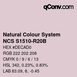 Color code: Natural Colour System<br>NCS S1510-R20B - Grauflieder | qconv.com