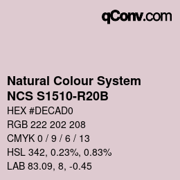 Color code: Natural Colour System<br>NCS S1510-R20B - Grauflieder | qconv.com