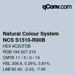 カラーコード: Natural Colour System<br>NCS S1510-R90B - Graublau | qconv.com