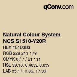 Farbcode: Natural Colour System<br>NCS S1510-Y20R - Beige | qconv.com