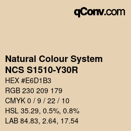 Farbcode: Natural Colour System<br>NCS S1510-Y30R - Beige | qconv.com