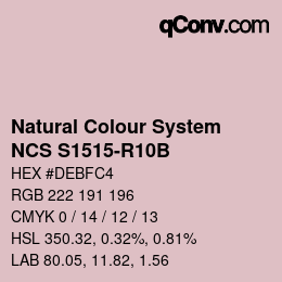 颜色代码: Natural Colour System<br>NCS S1515-R10B - Rosa | qconv.com