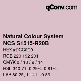 カラーコード: Natural Colour System<br>NCS S1515-R20B - Hellflieder | qconv.com