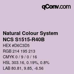 カラーコード: Natural Colour System<br>NCS S1515-R40B - Flieder | qconv.com