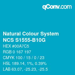 カラーコード: Natural Colour System<br>NCS S1555-B10G - Hellblau | qconv.com