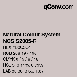 カラーコード: Natural Colour System<br>NCS S2005-R - Grauviolett | qconv.com