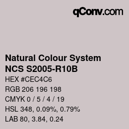 カラーコード: Natural Colour System<br>NCS S2005-R10B - Grauviolett | qconv.com
