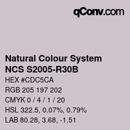 Farbcode: Natural Colour System<br>NCS S2005-R30B - Grau | qconv.com