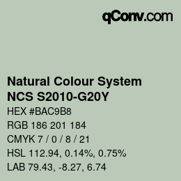 Color code: Natural Colour System<br>NCS S2010-G20Y - Blassgrün | qconv.com