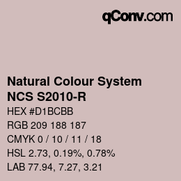 Color code: Natural Colour System<br>NCS S2010-R - Rotbeige | qconv.com