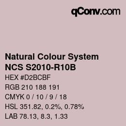カラーコード: Natural Colour System<br>NCS S2010-R10B - Blasslila | qconv.com