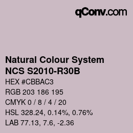 カラーコード: Natural Colour System<br>NCS S2010-R30B - Blasslila | qconv.com