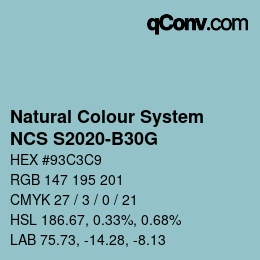 Code couleur: Natural Colour System<br>NCS S2020-B30G - Blau | qconv.com