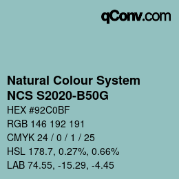 Color code: Natural Colour System<br>NCS S2020-B50G - Hellblau | qconv.com