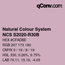 Farbcode: Natural Colour System<br>NCS S2020-R30B - Lila | qconv.com