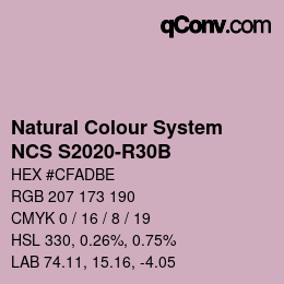 カラーコード: Natural Colour System<br>NCS S2020-R30B - Lila | qconv.com