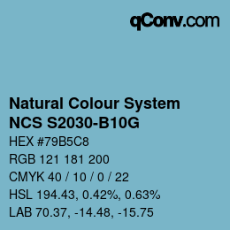 カラーコード: Natural Colour System<br>NCS S2030-B10G - Blau | qconv.com