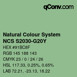 Farbcode: Natural Colour System<br>NCS S2030-G20Y - Grün | qconv.com