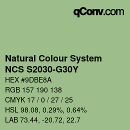 Farbcode: Natural Colour System<br>NCS S2030-G30Y - Grün | qconv.com